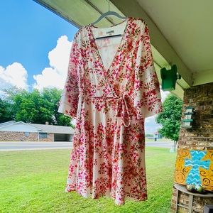 100% Cotton Calvin Klein Wrap-around tie dress. Worn only once. No stains/tears!